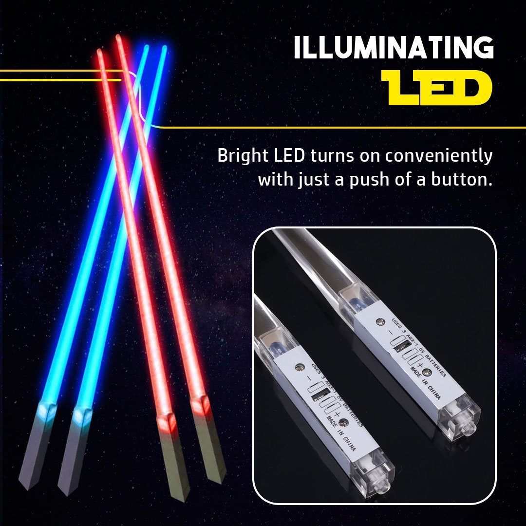 Glowing lightsaber chopsticks