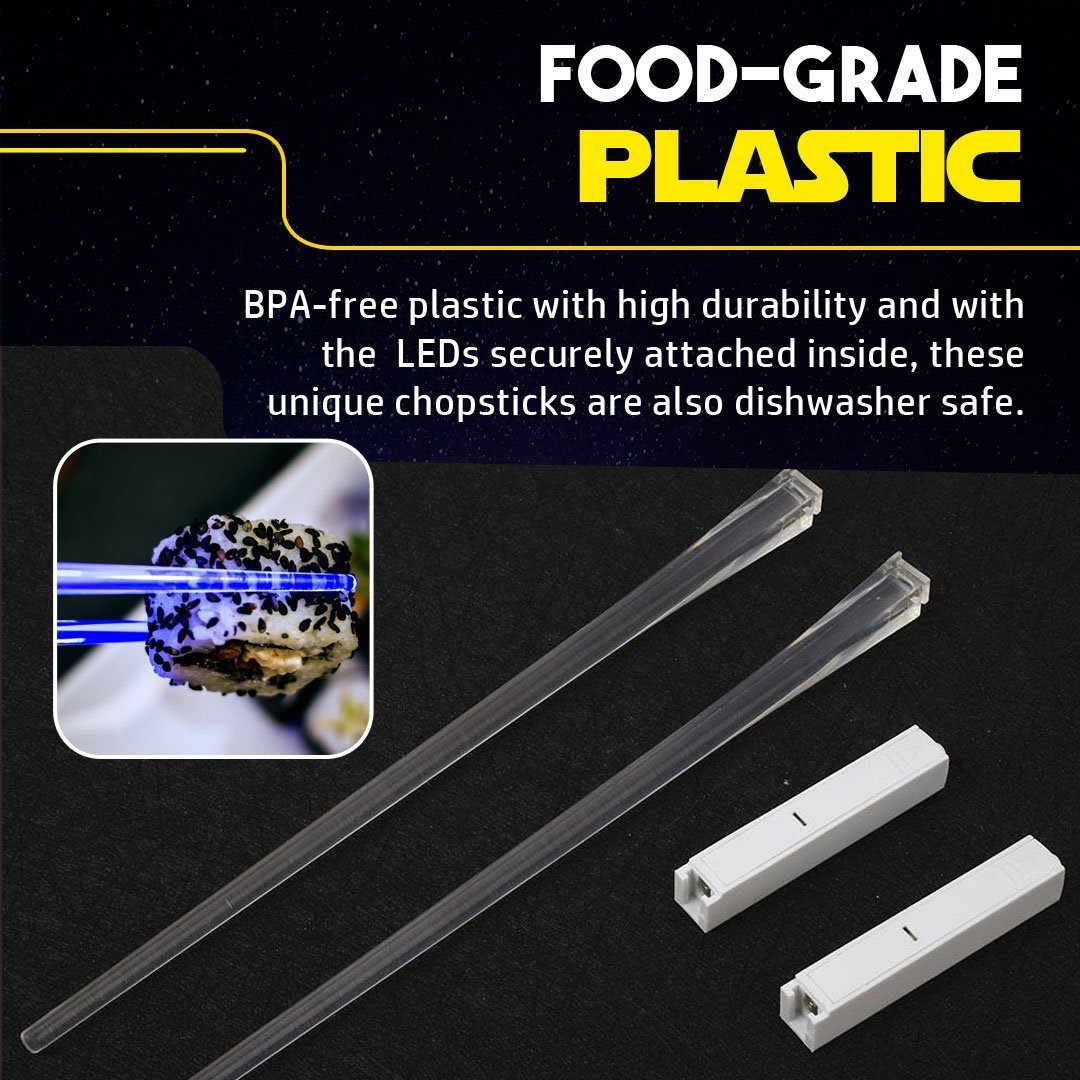 Glowing lightsaber chopsticks