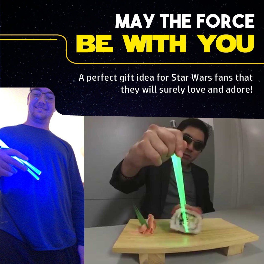 Glowing lightsaber chopsticks