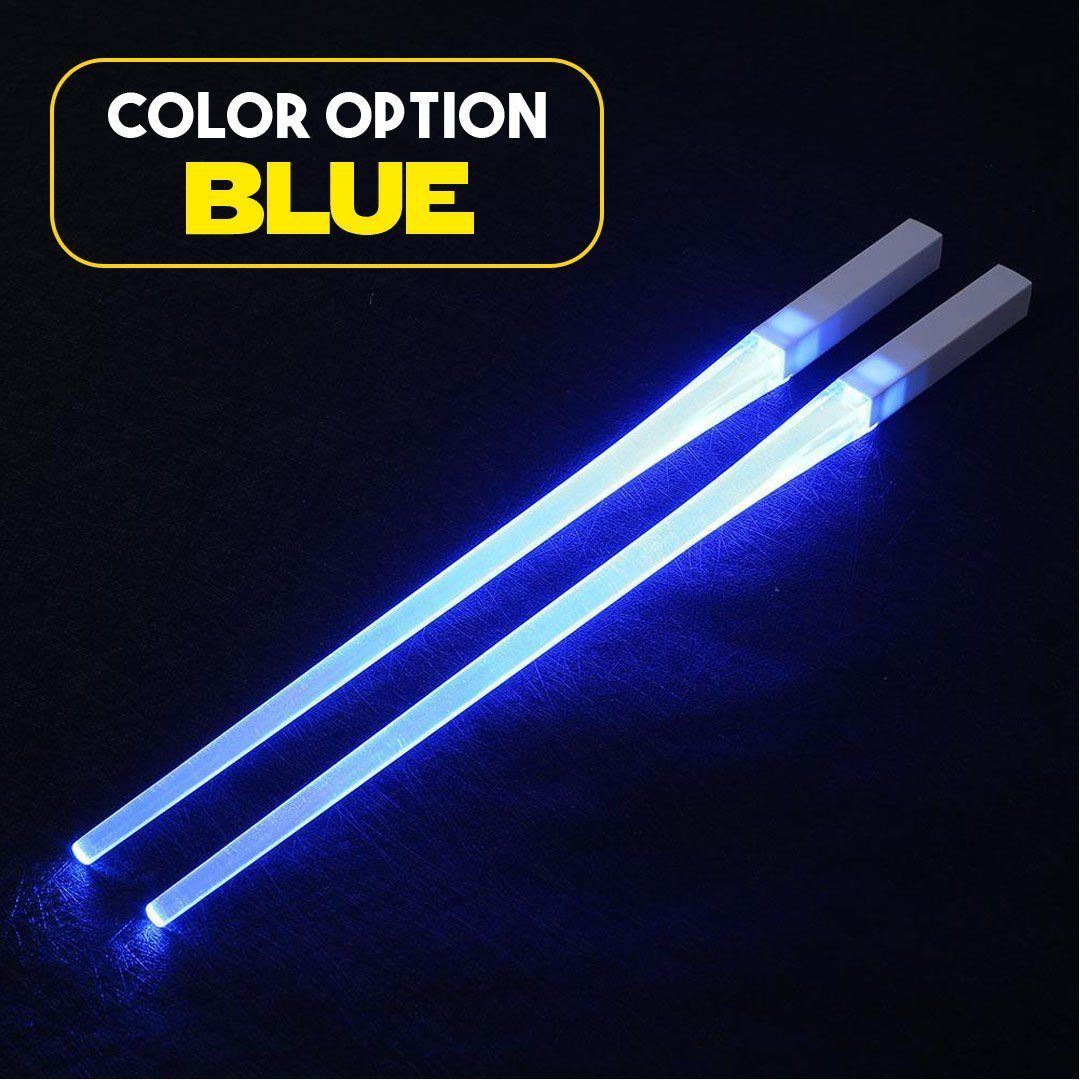 Glowing lightsaber chopsticks