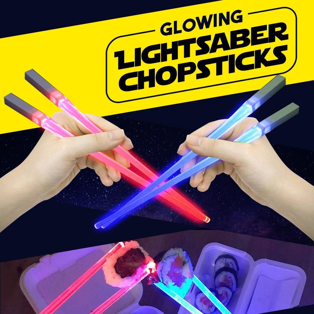 Glowing lightsaber chopsticks