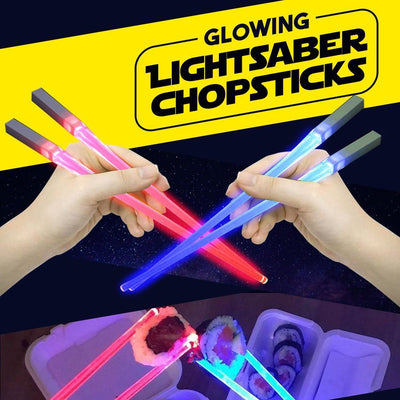 Glowing lightsaber chopsticks