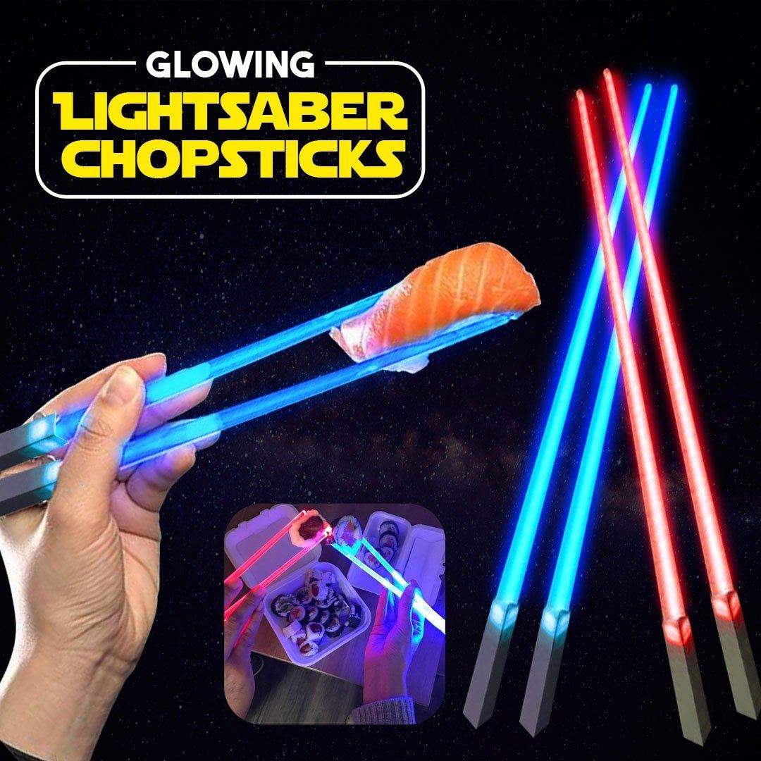 Glowing lightsaber chopsticks
