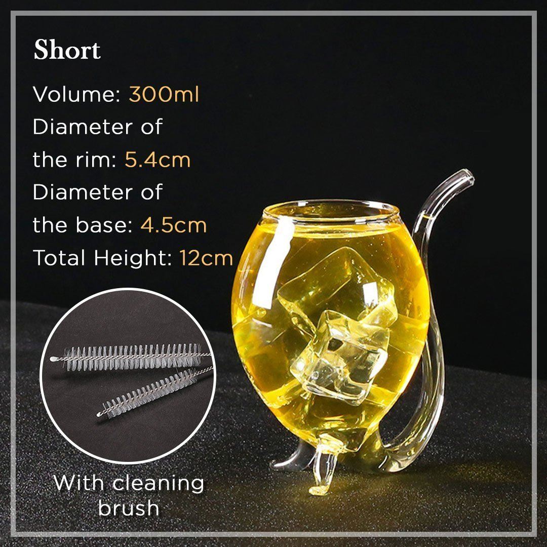 Heat-resistance Cocktail Glass with Straw [Free Cleaning Brush]