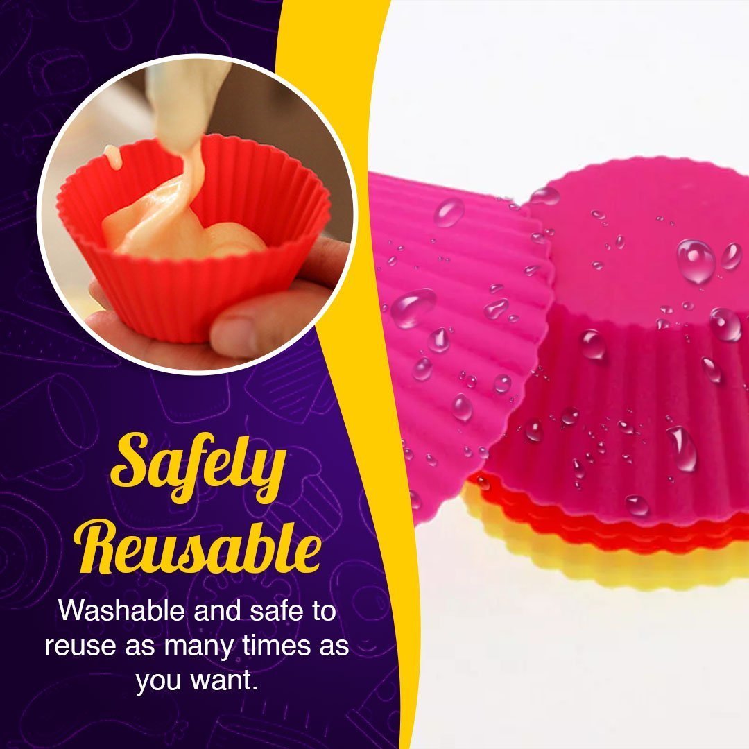 Reusable Silicon Baking Cups (6Pcs Set)
