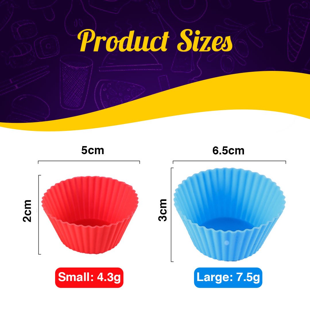 Reusable Silicon Baking Cups (6Pcs Set)