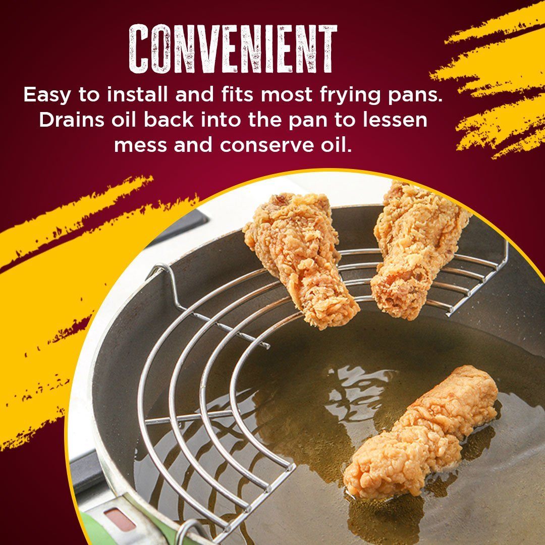 Stainless Steel Semi-circular Frying Pan Rack
