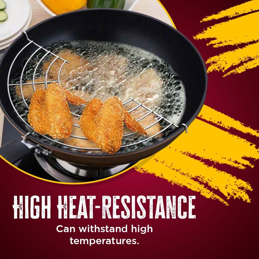 Stainless Steel Semi-circular Frying Pan Rack