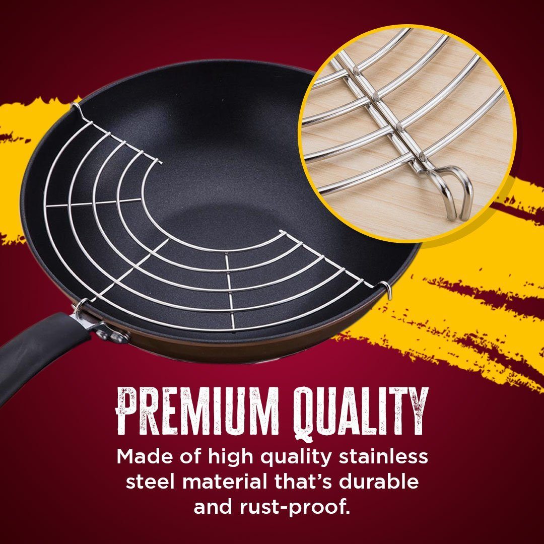 Stainless Steel Semi-circular Frying Pan Rack