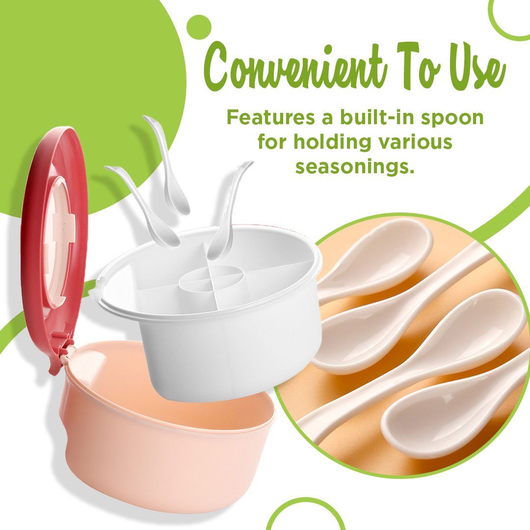 Four Compartments Seasoning Jars Set