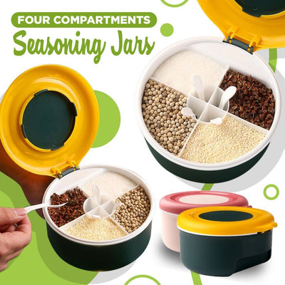 Four Compartments Seasoning Jars Set