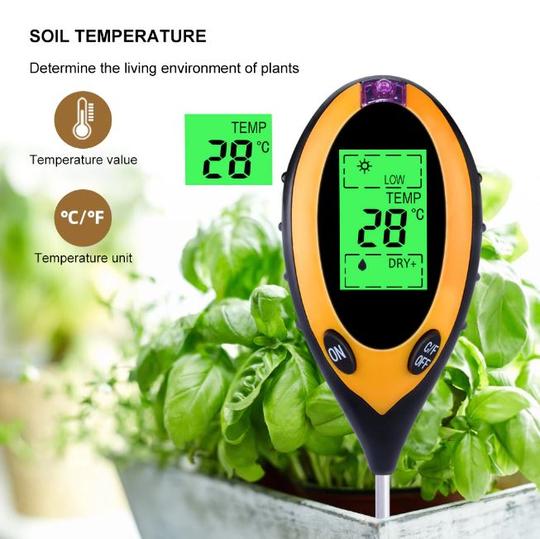 4 in 1 Soil Tester - Sun light, PH level, Moisture, Temperature