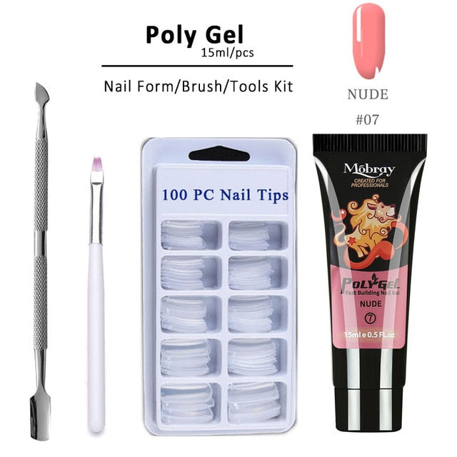Polygel nail kit pink