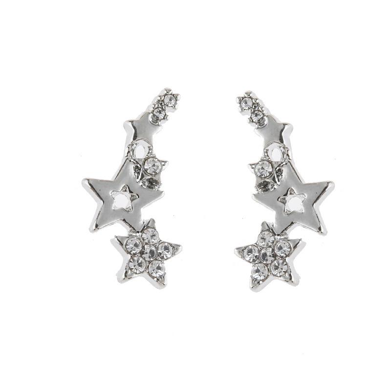 Exquisite Five-Pointed Star Diamond Earrings