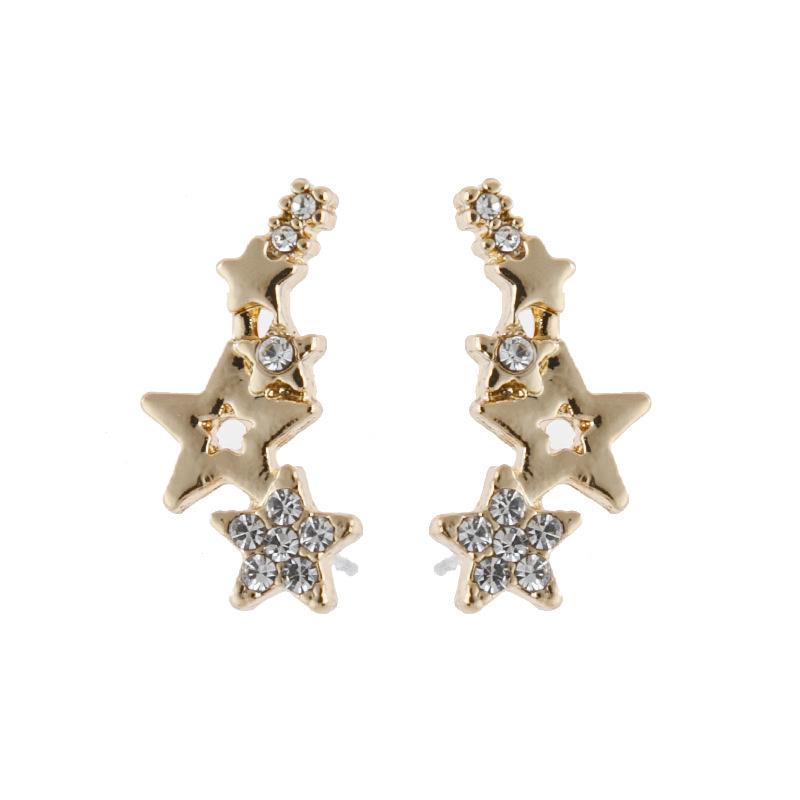 Exquisite Five-Pointed Star Diamond Earrings