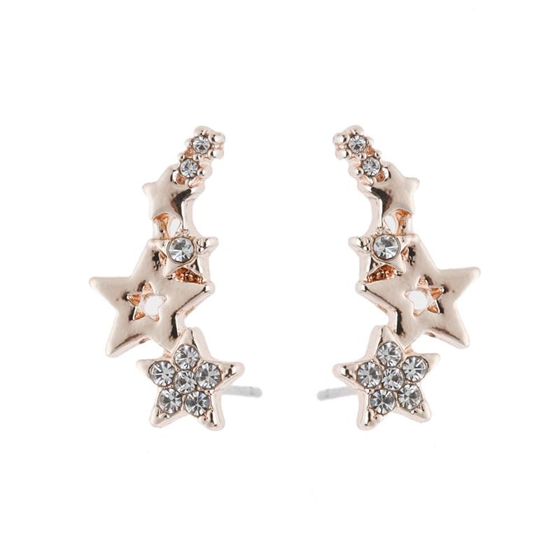Exquisite Five-Pointed Star Diamond Earrings