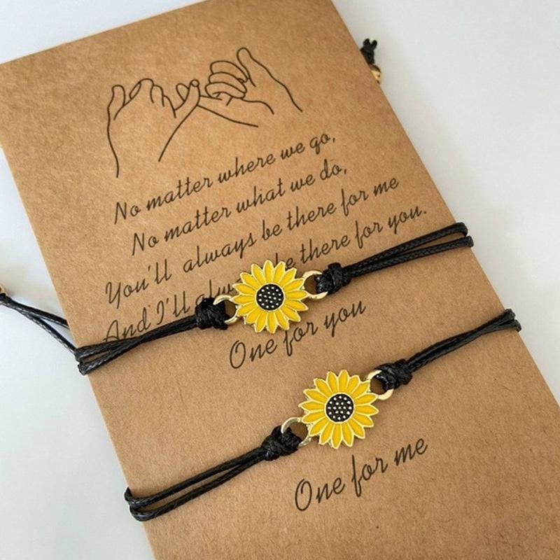Cute Sunflower Braided Bracelet