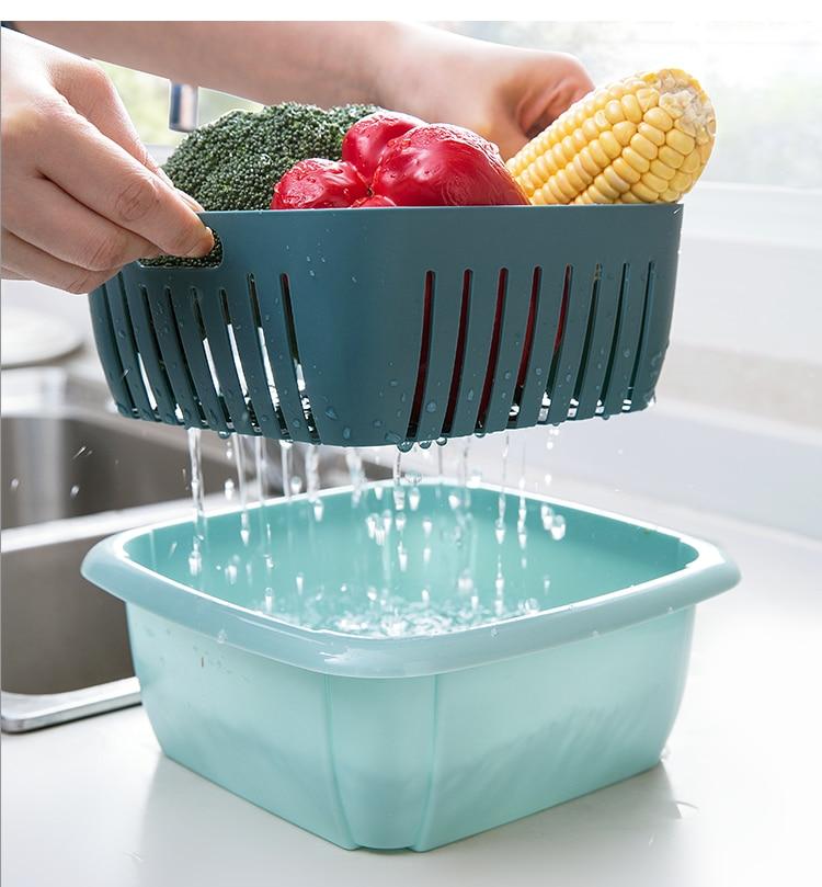 Double Layer Drain Storage Basket