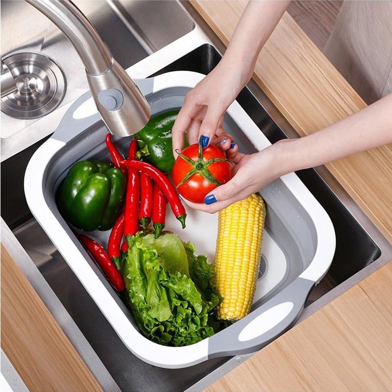 Foldable Cutting Board with Colander