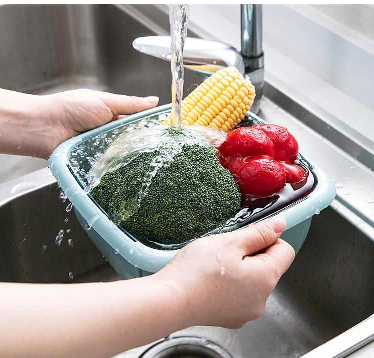 Double Layer Drain Storage Basket