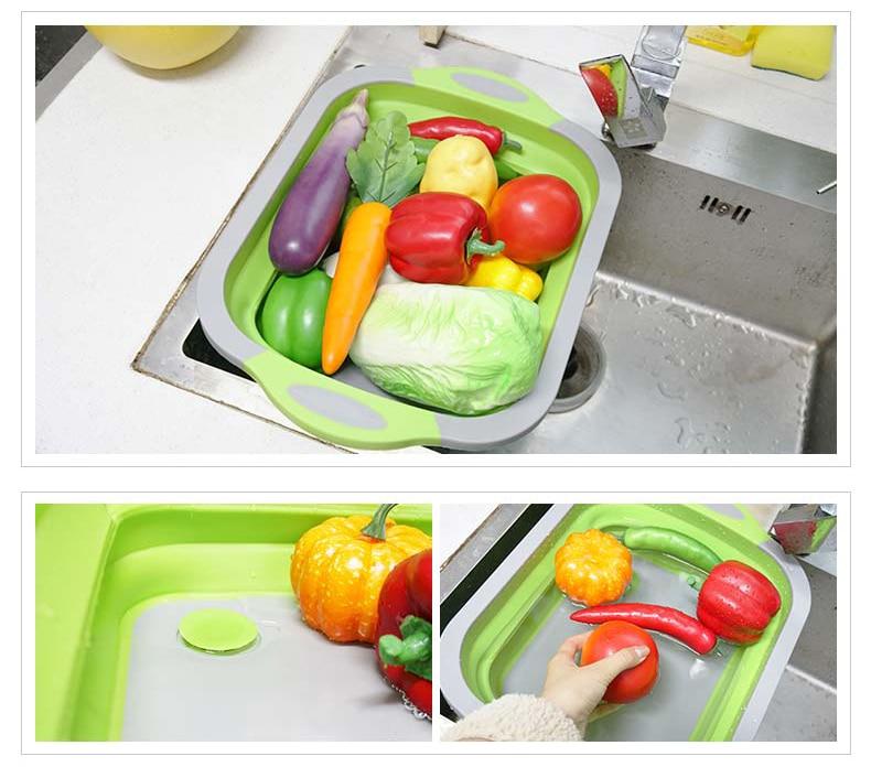 Foldable Cutting Board with Colander