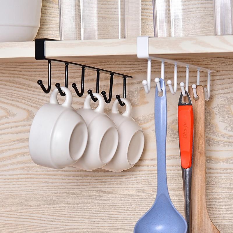 Under-Cabinet Hanger Rack (6 Hooks)