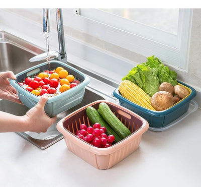 Double Layer Drain Storage Basket