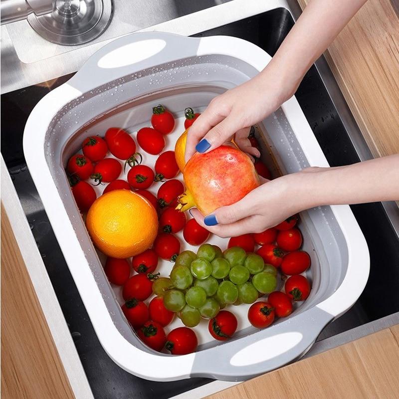 Foldable Cutting Board with Colander