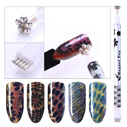Nail Art Flower Cat Eye Magnet Pen