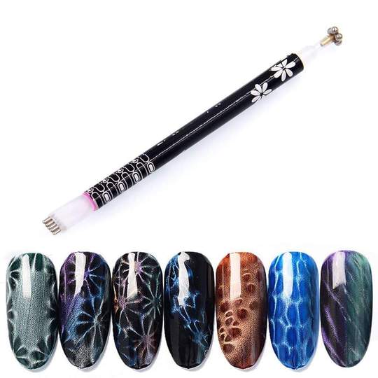 Nail Art Flower Cat Eye Magnet Pen
