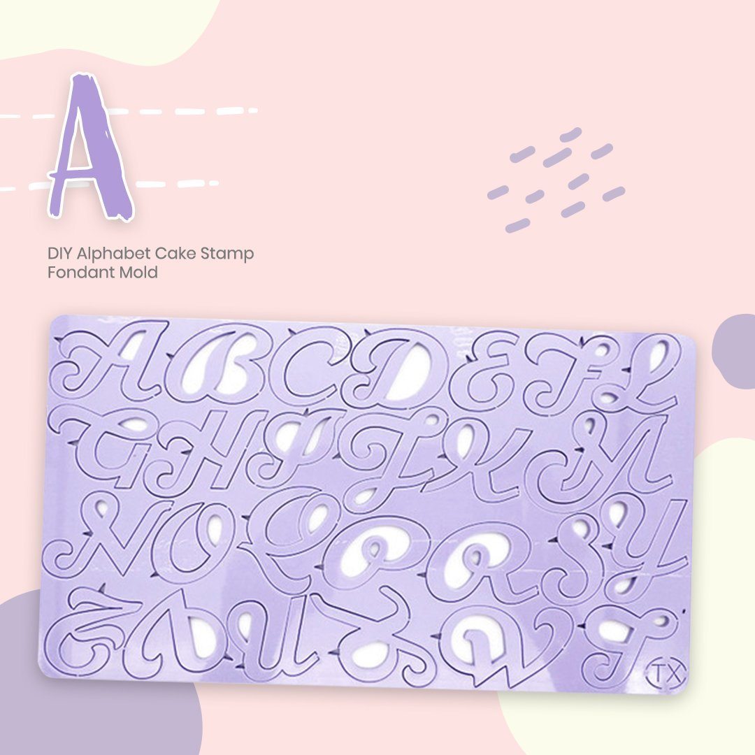 DIY Alphabet Cake Stamp Fondant Mold