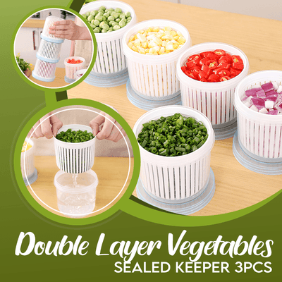 Double Layer Vegetables Sealed Keeper 3PCS