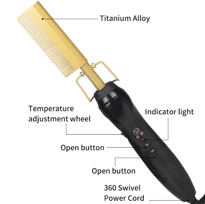 2-in-1 Hair Curler & Straightener Comb