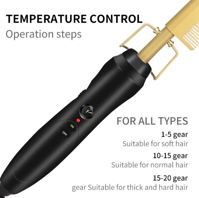 2-in-1 Hair Curler & Straightener Comb
