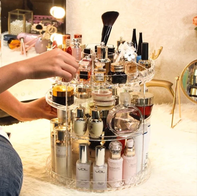 360° Rotating Crystal Cosmetic Storage Box