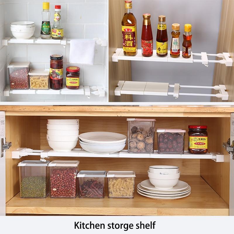 No-Drill Adjustable Kitchen Cabinet Organizer Rack