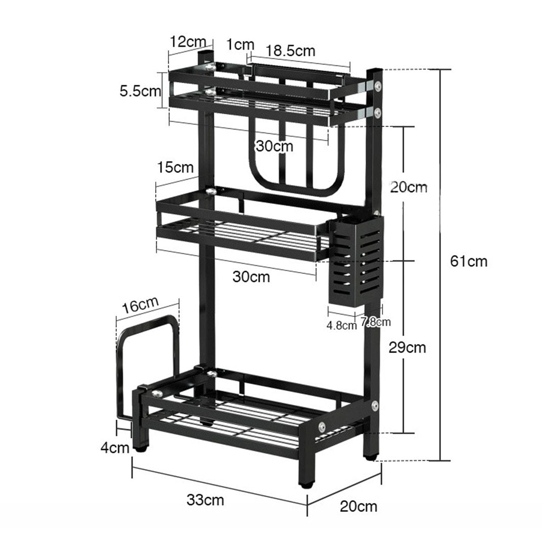 Home Best  Spice Rack Organizer Black