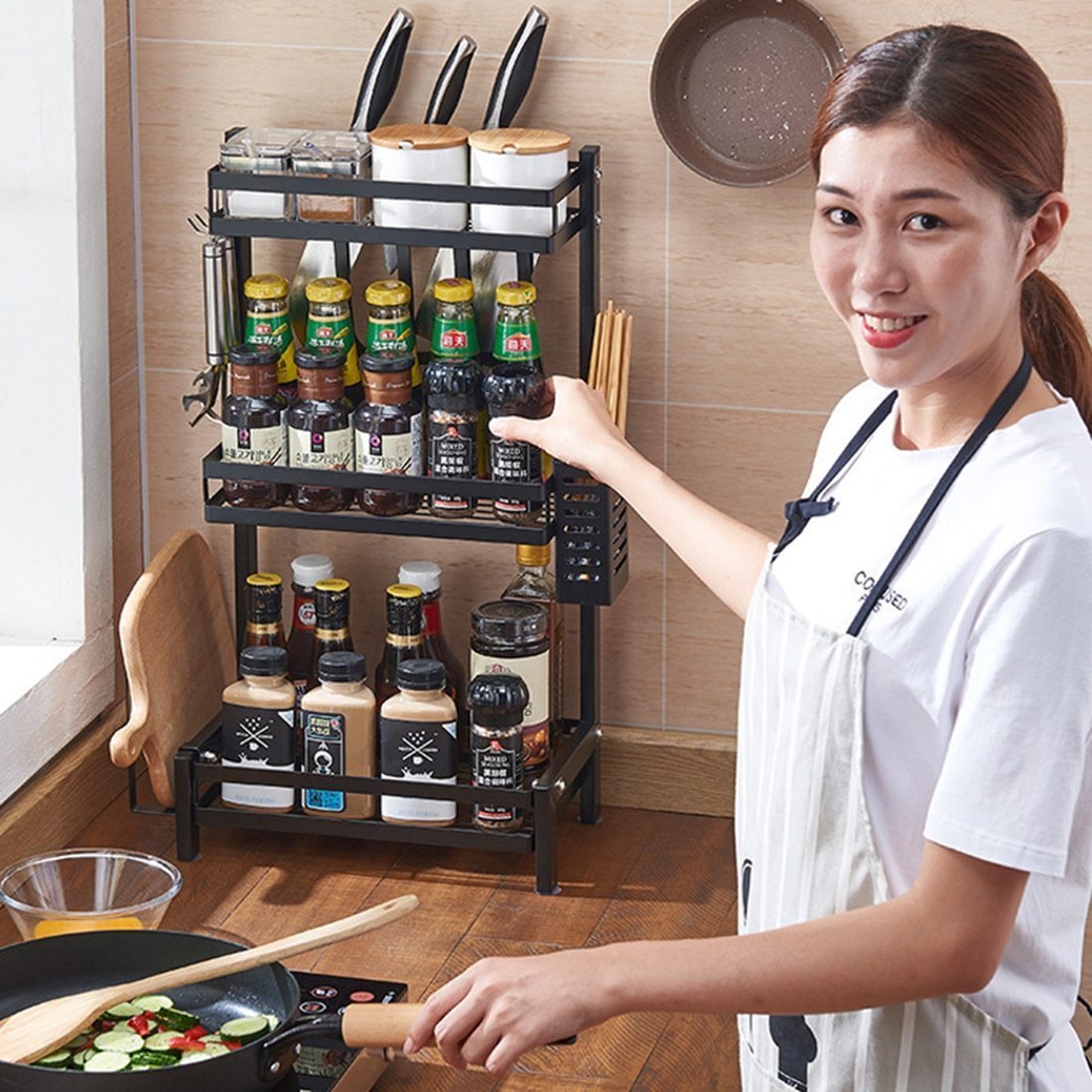 Home Best  Spice Rack Organizer Black