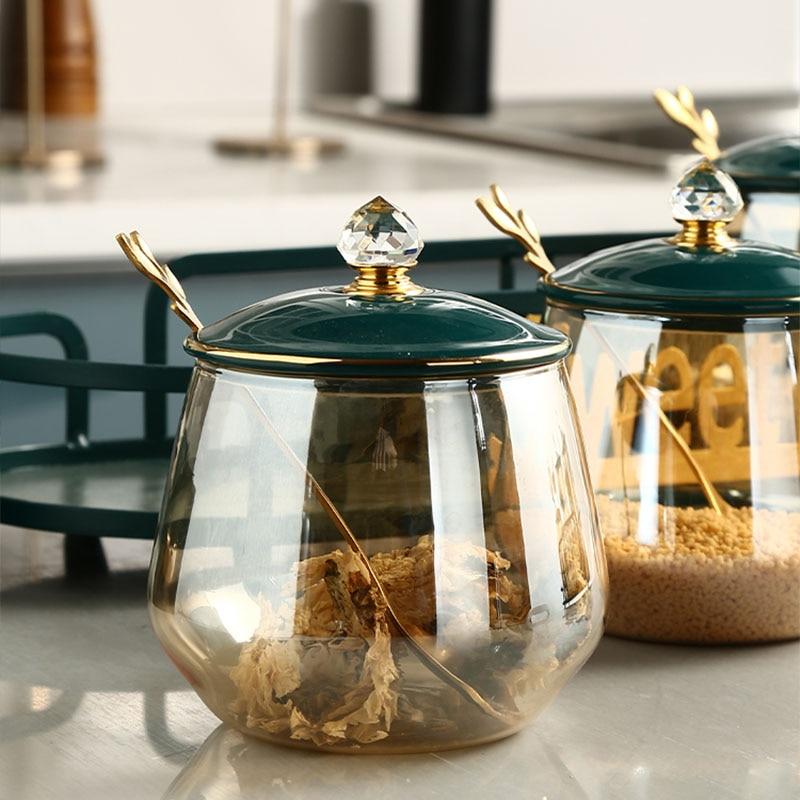 Home Best Luxury Glass Seasoning Jar