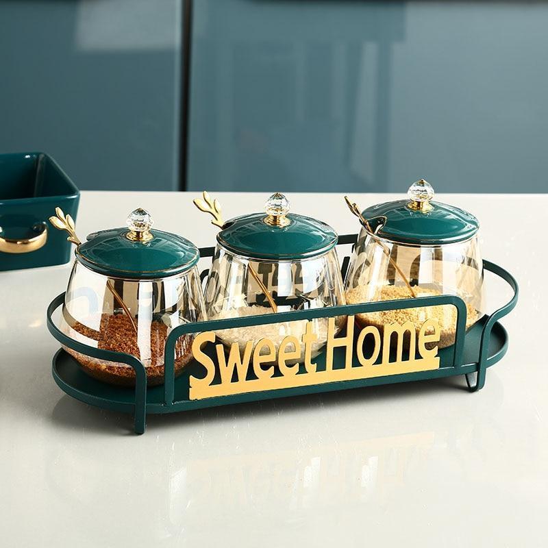 Home Best Luxury Glass Seasoning Jar