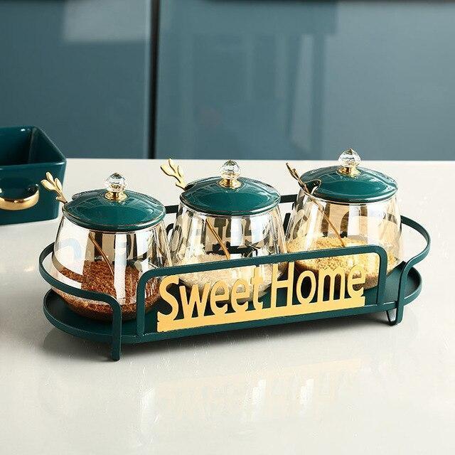 Home Best Luxury Glass Seasoning Jar