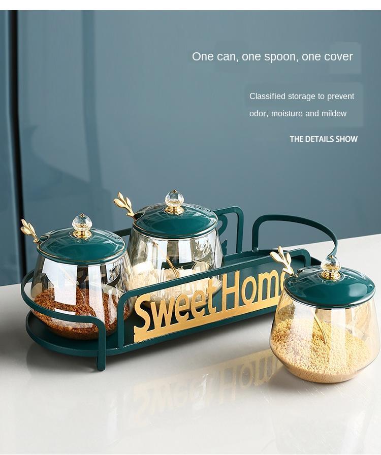 Home Best Luxury Glass Seasoning Jar